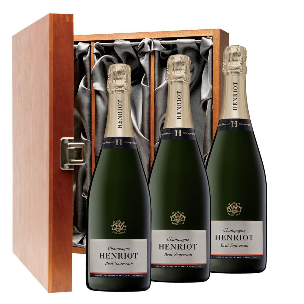 Henriot Brut Souverain Champagne 75cl Three Bottle Luxury Gift Box